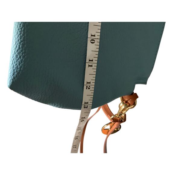 Valentina Italia Light Blue Pebbled Cross Body Bag Purse Genuine Leather - Picture 9 of 11